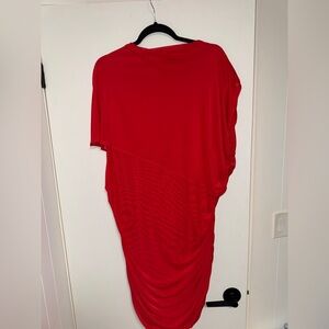 PrettyLittleThing Vibrant Red Asymmetrical Dress